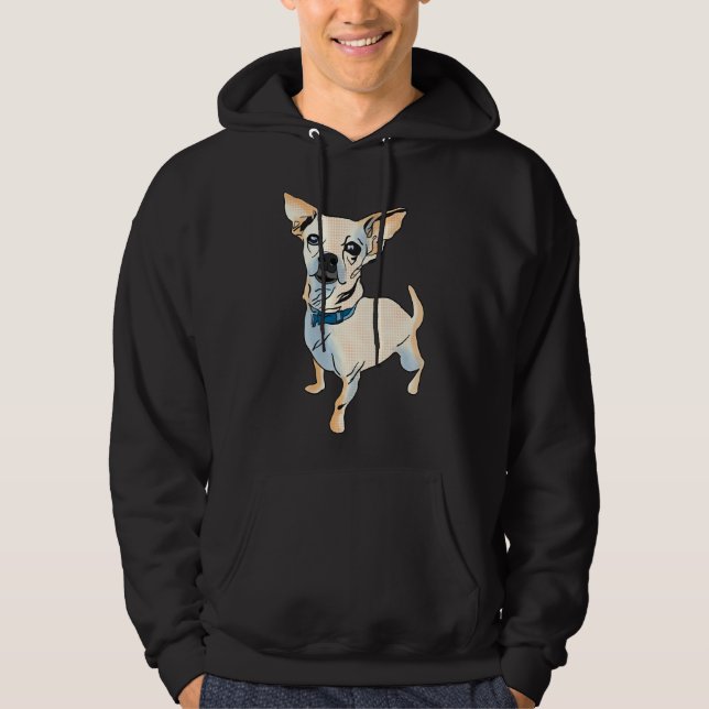 Veste À Capuche Pop Art Chihuahua Chien race Graphique seul (Devant)