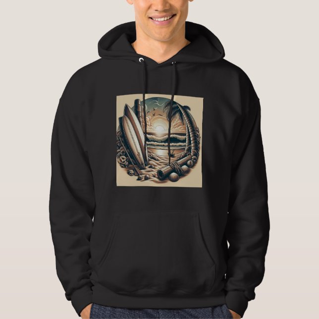 Veste À Capuche Por do sol na praia. (Devant)