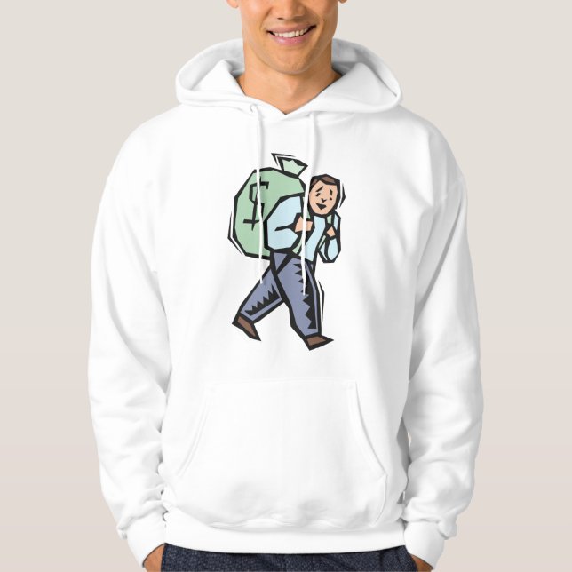 Veste À Capuche Porter Un Sac D'Argent (Devant)