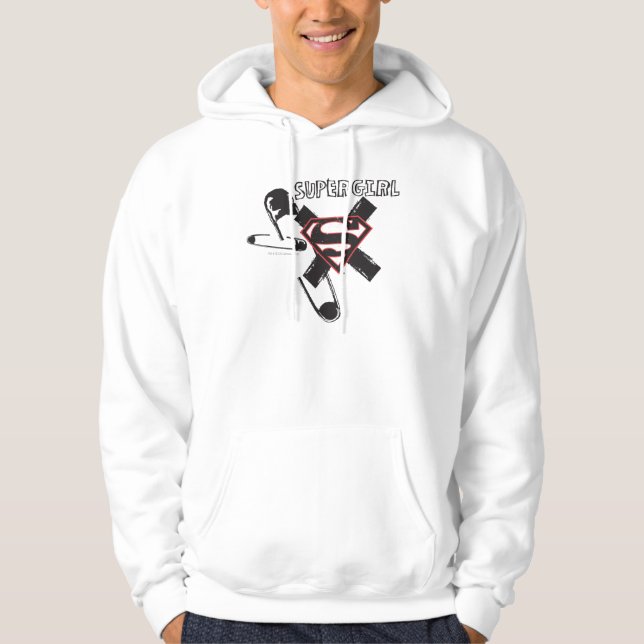 Veste À Capuche Poupées de sécurité noire Supergirl (Devant)
