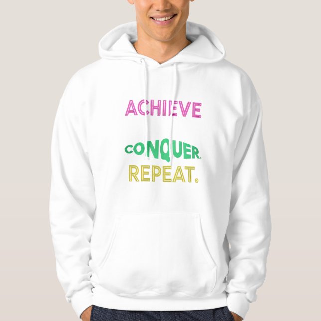 Veste À Capuche Power Up Your Hustle with Our Motivational Hoodie" (Devant)