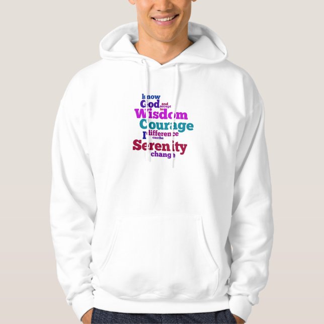 Veste À Capuche Prière Wordle de sérénité (Devant)