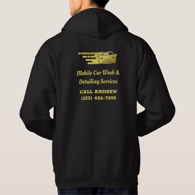 Veste À Capuche Professionnel Mobile Lavage de voiture Business Ma (Dos)