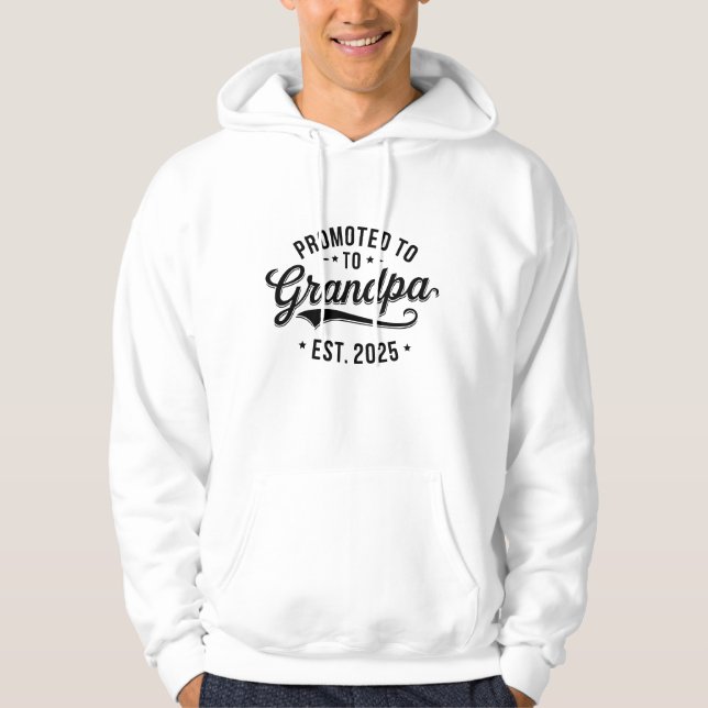 Veste À Capuche Promoté À Grand-Père - Cadeau Faire-part Grossesse (Devant)