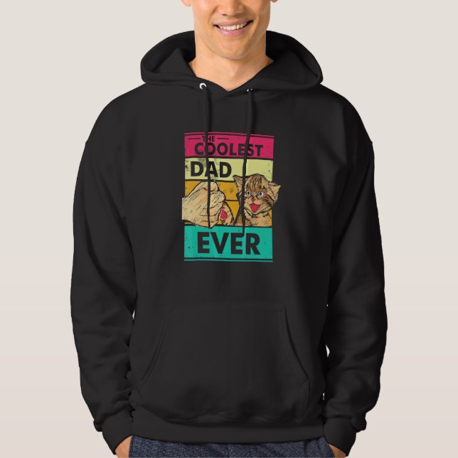 Veste À Capuche Propriétaire du chat Chat Coolest Papa Jamais (Devant)