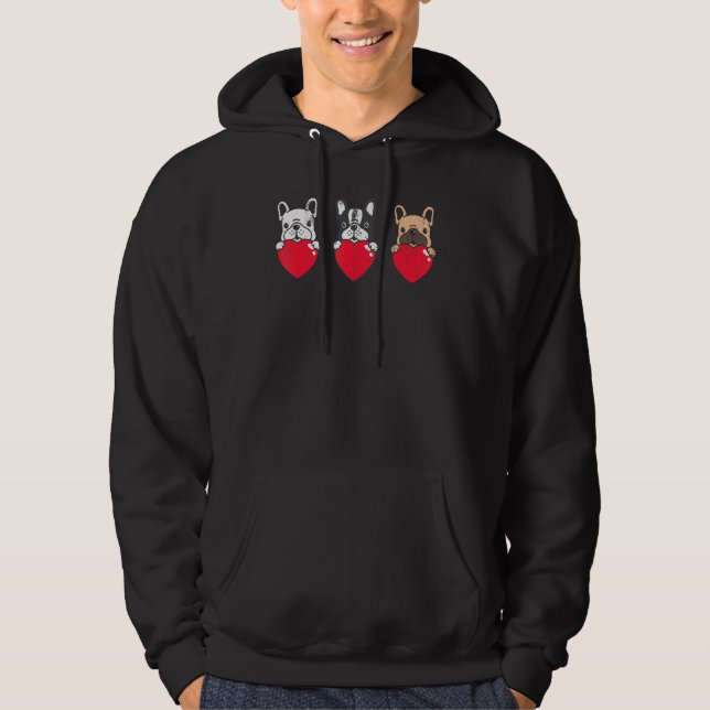 Veste À Capuche Propriétaire du chien Frenchie Heart Animal animal (Devant)