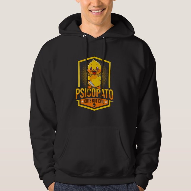 Veste À Capuche Psychopathe doux mais mal Halloween Horreur Déplai (Devant)