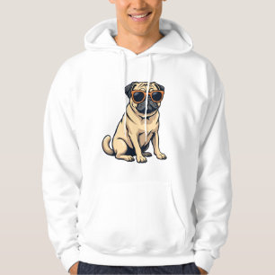 Veste À Capuche Pug vintage faisant le dab avec des lunettes de so