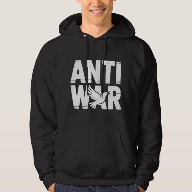 Veste À Capuche Puissant T-shirt "anti-guerre" avec Peace Dove (Devant)