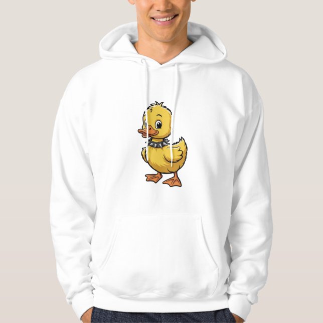 Veste À Capuche Punk Duckling – Funny Rebel Animal Art (Devant)
