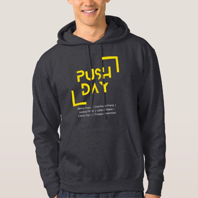 Veste À Capuche Push Day Entraînement Addict de gym (Devant)