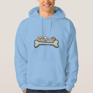 Veste À Capuche Quatre chiots joueurs avec os design
