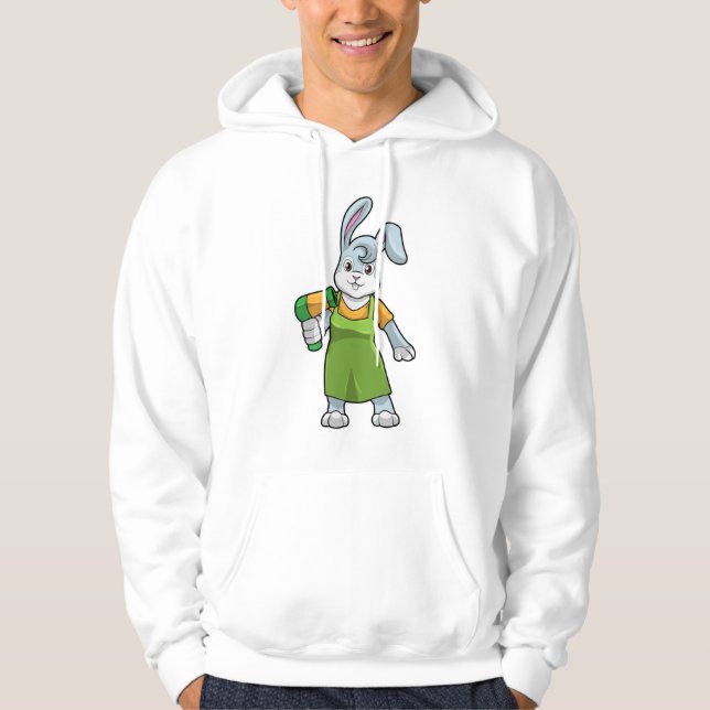 Veste À Capuche Rabbit comme coiffeur avec sèche-cheveux (Devant)