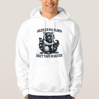 Veste À Capuche Raccoon Duct Tape Silver Quote