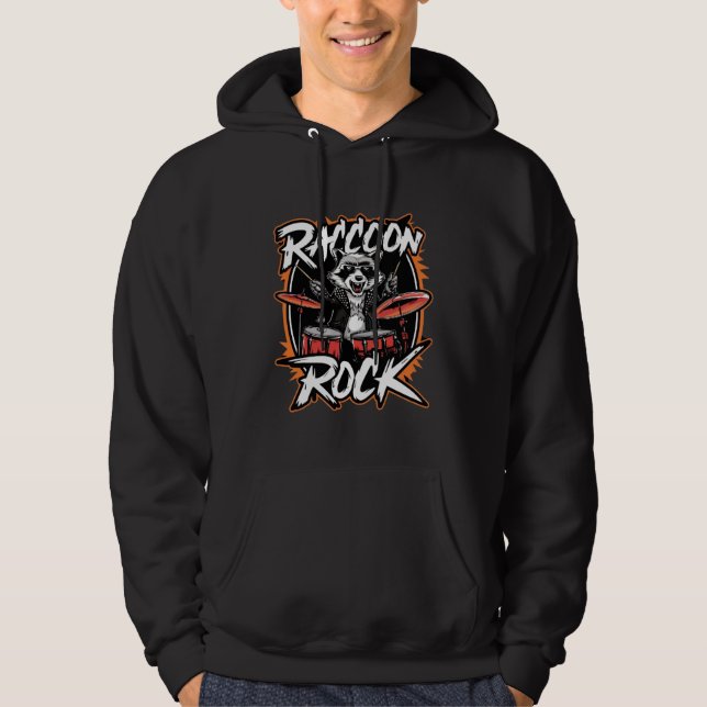Veste À Capuche Raccoon Rock T-shirt - Funny Raccoon Cowboy Design (Devant)
