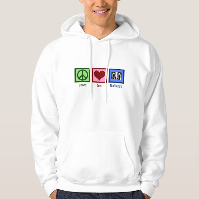 Veste À Capuche Radiologie de l'amour de la paix (Devant)