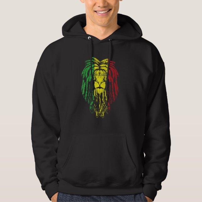 Veste À Capuche Rasta Jamaica Lion (Devant)