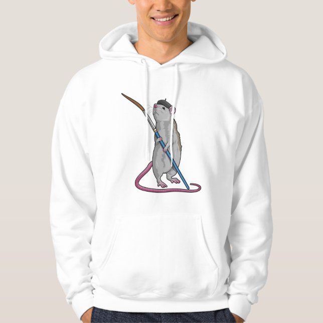 Veste À Capuche Rat comme Peintre avec pinceau (Devant)