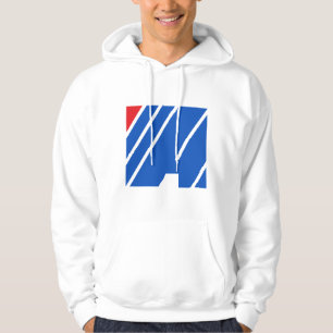 Veste À Capuche Rayure géométrique bleue et rouge minimaliste