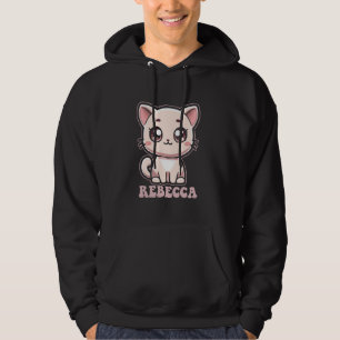 Veste À Capuche Rebecca Cute Kitty Cat Design pour filles Nom Rebe