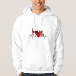 Veste À Capuche Red Heart Valentine's Day Occasion véritable amour