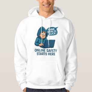 Veste À Capuche Réfléchir avant de cliquer - Sensibilisation à la 