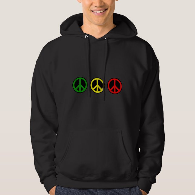 VESTE À CAPUCHE REGGAE DE 3 SIGNES DE PAIX (Devant)