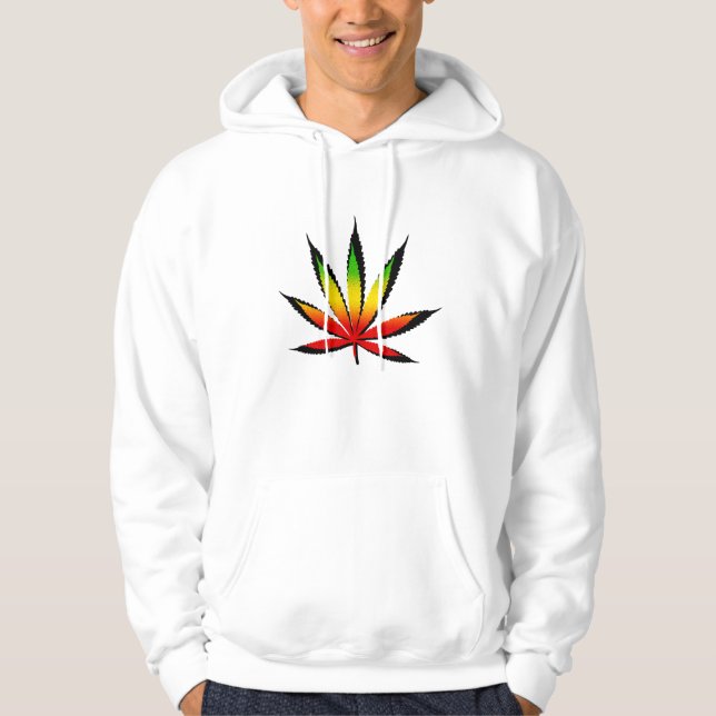 Veste À Capuche Reggae le plus frais Jamaïcain Jamaïque Rasta Leaf (Devant)