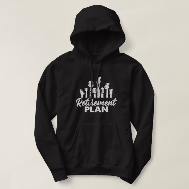 Veste À Capuche Régime de retraite Retraité Guitariste Musique Mus (Design devant)