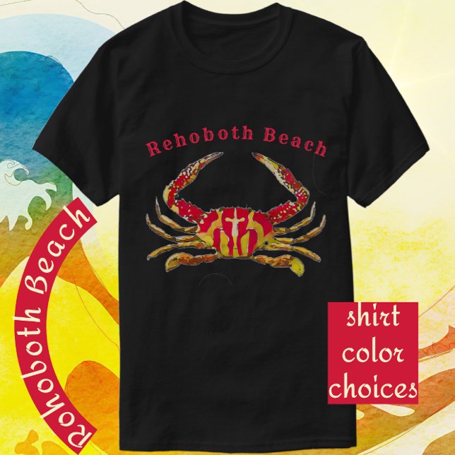 Veste À Capuche Rehoboth Beach Delaware Crabe de l'océan rouge et  (Créateur téléchargé)