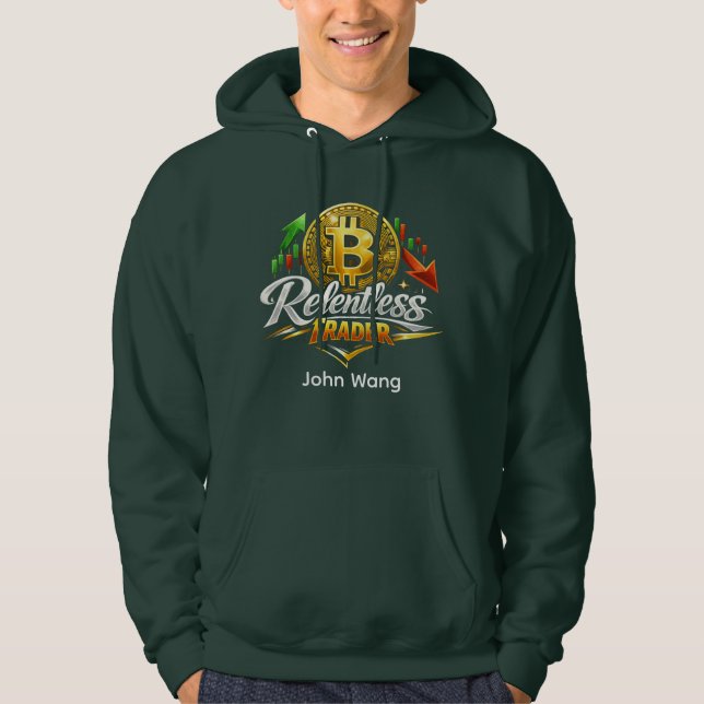 Veste À Capuche Relentless Trader Bitcoin Hoodie | Custom Name (Devant)