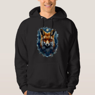 Veste À Capuche Renard aquarelle lune forêt animal esthétique