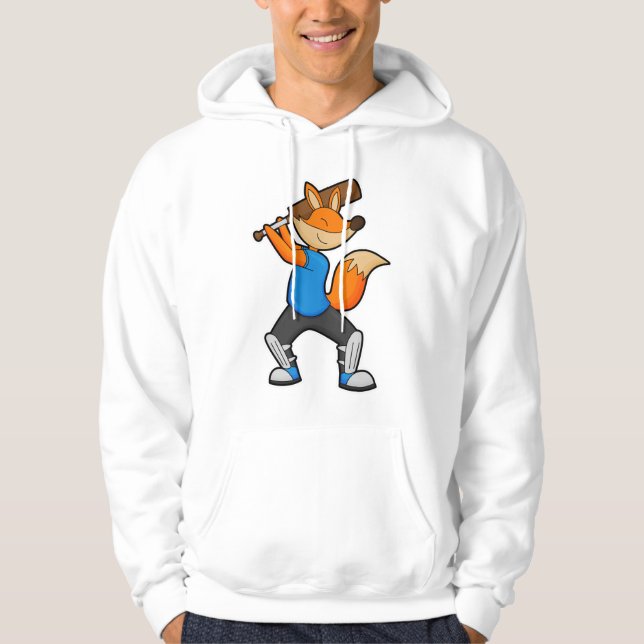 Veste À Capuche Renard au cricket avec chauve-souris de cricket (Devant)