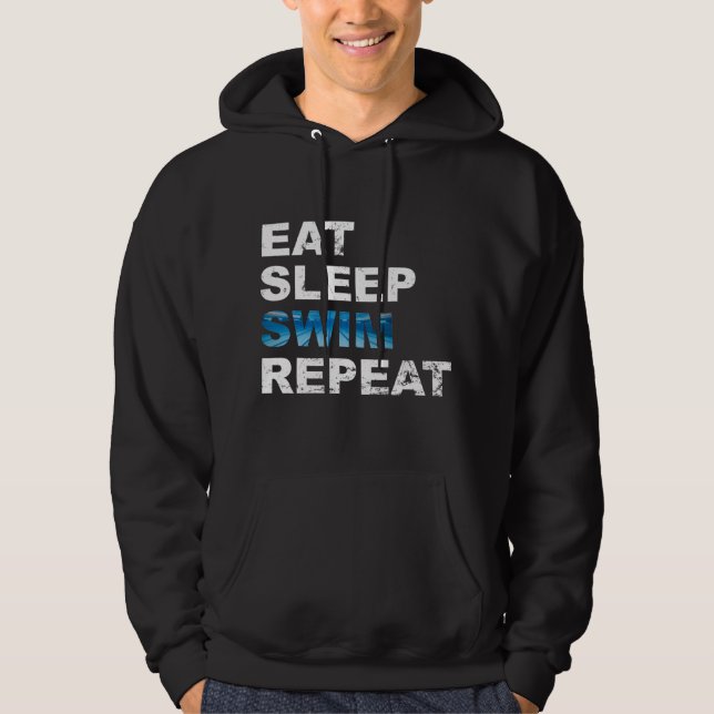 Veste À Capuche Répéter la baignade du sommeil - Un cadeau amusant (Devant)