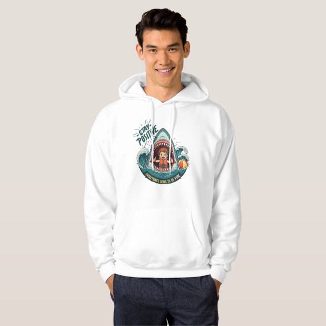Veste À Capuche RESTER POSITIF : Tout ira bien (Devant entier)