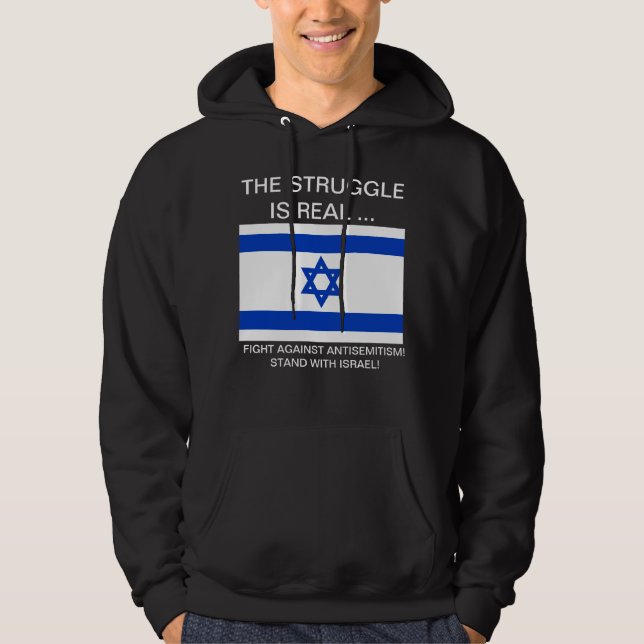 VESTE À CAPUCHE RESTEZ AVEC LE SWEATSHIRT ISRAÉLIEN (Devant)
