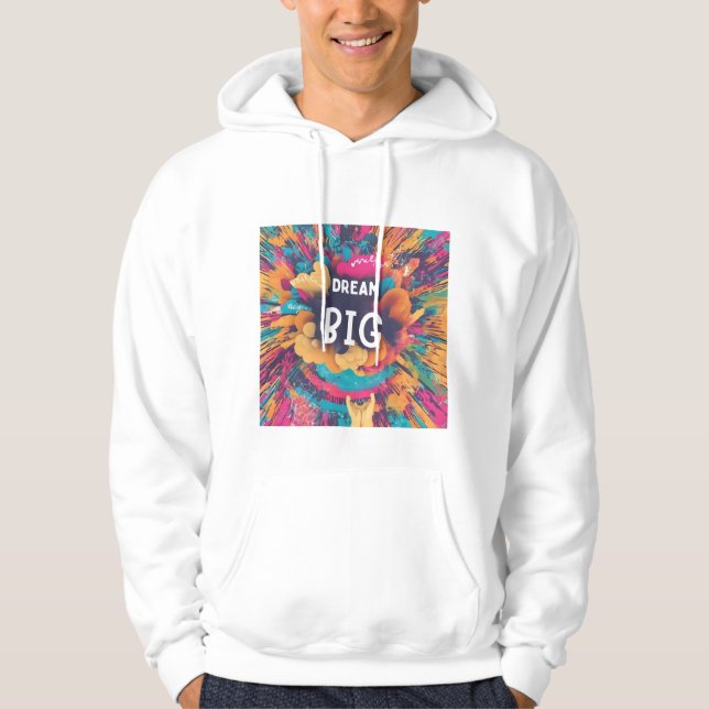 Veste À Capuche Restez inspiré - Motivation et mise à niveau (Devant)