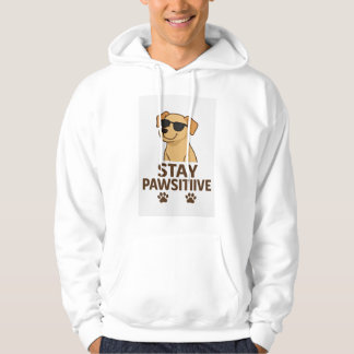 Veste À Capuche Restez Pawsitive – Chemise de Chien Mignon pour le