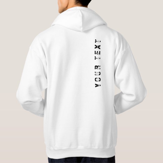 Veste À Capuche Retour Concevez votre texte Modèle Homme blanc mod (Dos)