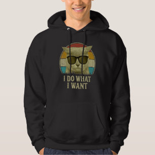 Veste À Capuche Retro 80s 90s Chat Je fais ce que je veux Chat