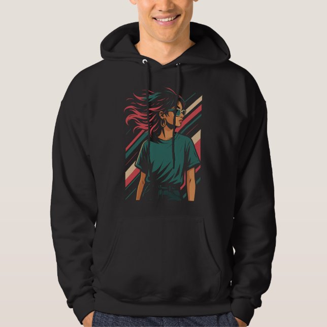 Veste À Capuche Retro 80s Stylish Woman Graphic Tee | Vintage Aest (Devant)