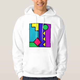 Veste À Capuche Rétro bloc de la couleur 80s