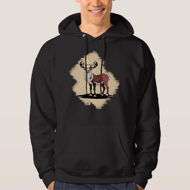 Veste À Capuche Retro Christmas Reindee (Devant)