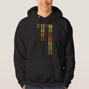 Veste À Capuche Retro Crossword Puzzles meilleur enseignant jamais