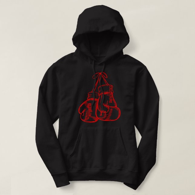 Veste À Capuche Retro Love Red Boxing Gants Cadeaux Boxer Cadeau 5 (Design devant)