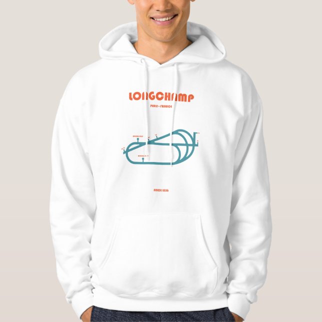 Veste À Capuche Retro Minimalist Longchamp Racecourse Line Art Pri (Devant)