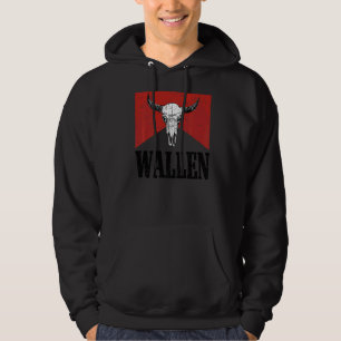 Veste À Capuche Retro Red Wallen Taureau de l'Ouest Pays Cowboy