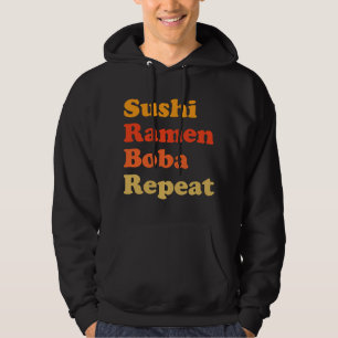 Veste À Capuche Retro Sushi Ramen Boba Répéter