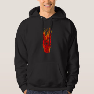 Veste À Capuche Rock On Fire Zombie Mort À La Main Halloween Horre