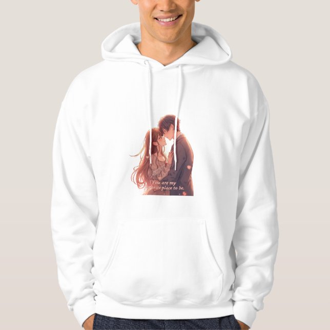 Veste À Capuche Romantic Anime Couple - Valentine's Day  Aesthetic (Devant)